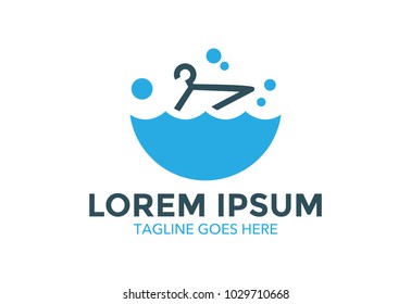 laundry logo. cleaning service. vector illustration. icon. editable