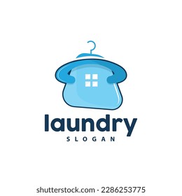 Laundry Logo, Cleaning Washing Vector, Laundry Icon With Washing Machine, Clothes and Foam Bubble, Illustration Symbol Design Template