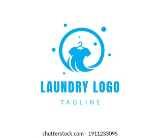 laundry logo cloth wash logo clean logo blue logo