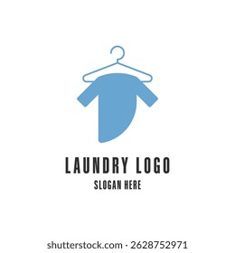 laundry logo with clothes and hanger