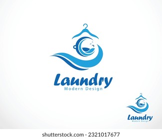 laundry logo creative clean clothes design concept creative