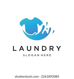 Laundry logo creative design with concept of washing machine, clothes or clothes, foam. Logo for washing , badge,company.