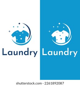 Laundry logo creative design with concept of washing machine, clothes or clothes, foam. Logo for washing , badge,company.