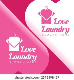 laundry logo with creative element, suitable for your organization, simple elegant design soft color two tone