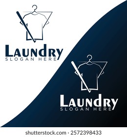 laundry logo with creative element, suitable for your organization, simple elegant design soft color two tone