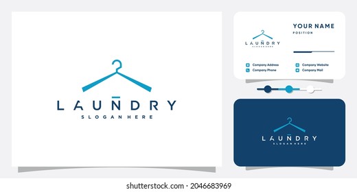 Laundry logo with creative unique style Premium Vector