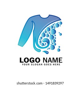 Laundry Logo Design, Clothing Cleaning Service, Cleaning Business Symbol