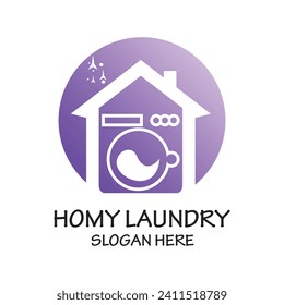 Laundry logo design concept Premium Vector