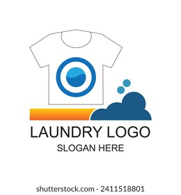 Laundry logo design concept Premium Vector