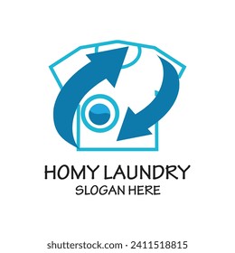 Laundry logo design concept Premium Vector