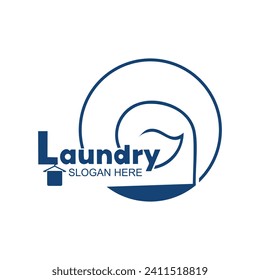 Laundry logo design concept Premium Vector
