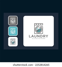 laundry logo design graphic template