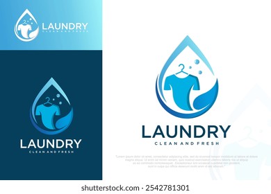 Laundry logo design . household wash templates and badges. vector illustration