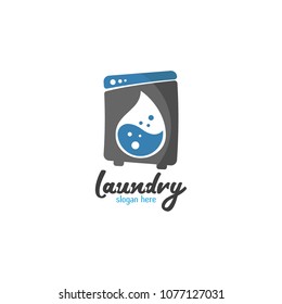 Laundry Logo Design Icon Template. Cleaning Service Vector Illustration