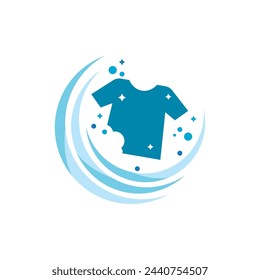 Laundry logo design icon vector illustration template