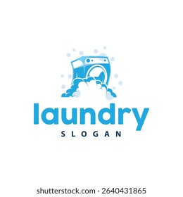 laundry logo design modern concept of clothes cleanliness laundry service with simple silhouette as brand symbol and product illustration template or poster