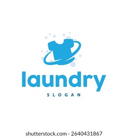 laundry logo design modern concept of clothes cleanliness laundry service with simple silhouette as brand symbol and product illustration template or poster