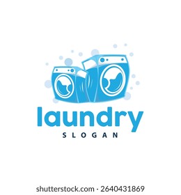 laundry logo design modern concept of clothes cleanliness laundry service with simple silhouette as brand symbol and product illustration template or poster