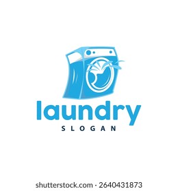 laundry logo design modern concept of clothes cleanliness laundry service with simple silhouette as brand symbol and product illustration template or poster