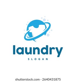 laundry logo design modern concept of clothes cleanliness laundry service with simple silhouette as brand symbol and product illustration template or poster