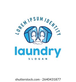 laundry logo design modern concept of clothes cleanliness laundry service with simple silhouette as brand symbol and product illustration template or poster