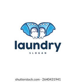 laundry logo design modern concept of clothes cleanliness laundry service with simple silhouette as brand symbol and product illustration template or poster