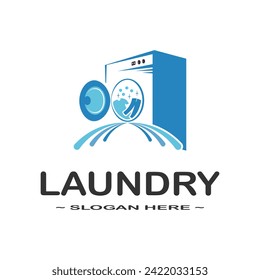 Laundry logo design with premium concept and new idea