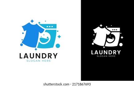 Laundry logo design. Shirt and washing machine for laundry icon