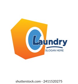 Diseño de logotipo de lavado concepto sencillo Vector Premium