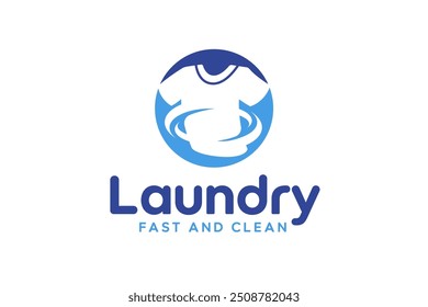 Plantilla de diseño de logotipo de lavandería. Logotipo creativo para un servicio de lavandería rápido y limpio