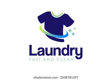 Modelo de design de logotipo de lavanderia. Logotipo do serviço de lavandaria rápido e limpo