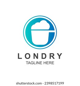 Laundry Logo Design Template With Wash. Washing Logo Design.