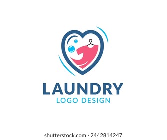 Laundry logo design vector, emblems and design elements