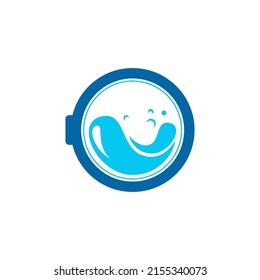 laundry logo design, vector flat color