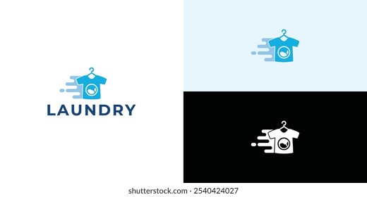 Laundry logo design. Washing machine icon for laundry service business logo template.