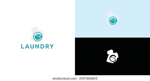 Laundry logo design. Washing machine icon for laundry service business logo template.