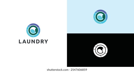 Laundry logo design. Washing machine icon for laundry service business logo template.