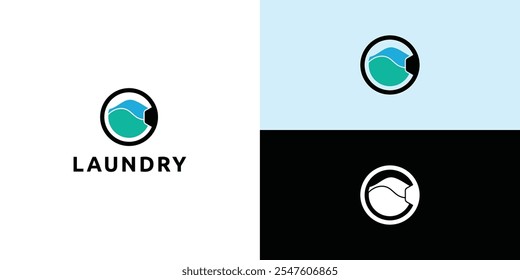 Laundry logo design. Washing machine icon for laundry service business logo template.