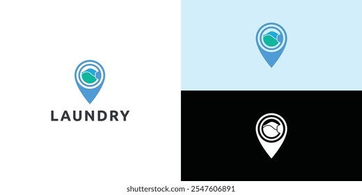 Laundry logo design. Washing machine icon for laundry service business logo template.