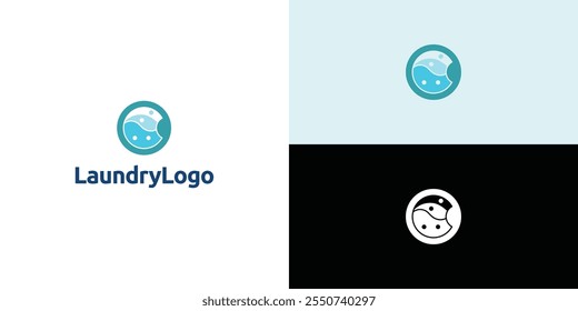 Laundry logo design. Washing machine icon for laundry service business logo template.