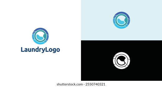Diseño de logo de lavandería. Icono de la lavadora para la Plantilla del logotipo del negocio del servicio de lavandería.