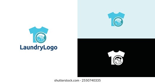 Laundry logo design. Washing machine icon for laundry service business logo template.