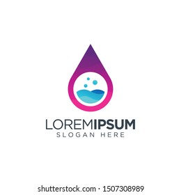 laundry logo design. water clean logo design. cleaning clothes logo.
