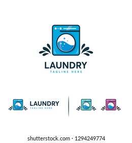 Laundry Logo designs concept vector, Washing Machine logo symbol