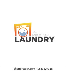 laundry logo designs simple modern fast and clean