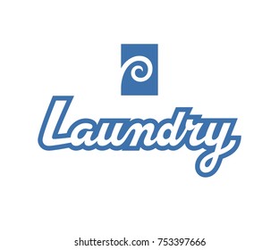 Laundry logo emblem design. Lettering Vector illustration.