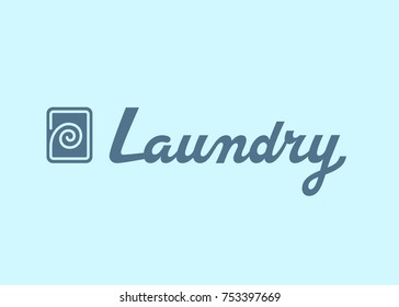 Laundry logo emblem design. Lettering Vector illustration.
