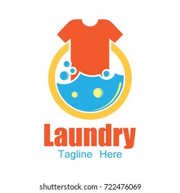 laundry logo, emblems and insignia with text space for your slogan / tag line. vector illustration