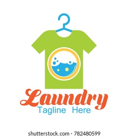 laundry logo, emblems and insignia with text space for your slogan / tag line. vector illustration