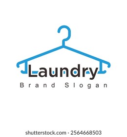 
The laundry logo embodies freshness, cleanliness, and professionalism. A water droplet symbolizes purity and care. Inside, a hanging shirt highlights the core laundry service. 